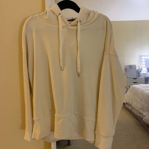 Soft pale yellow velvet soft hoodie